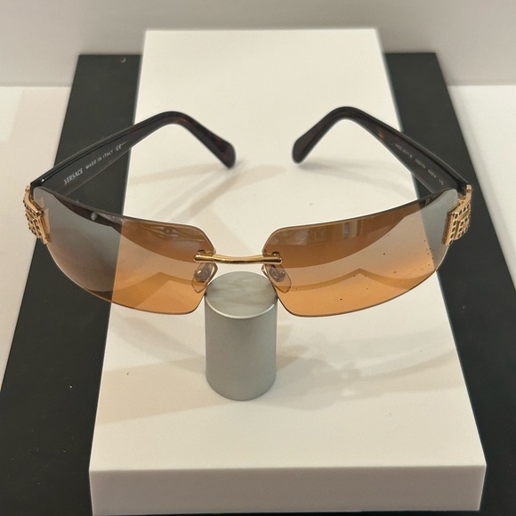 Versace Gold and Tan Sunglasses - Picture 16 of 16